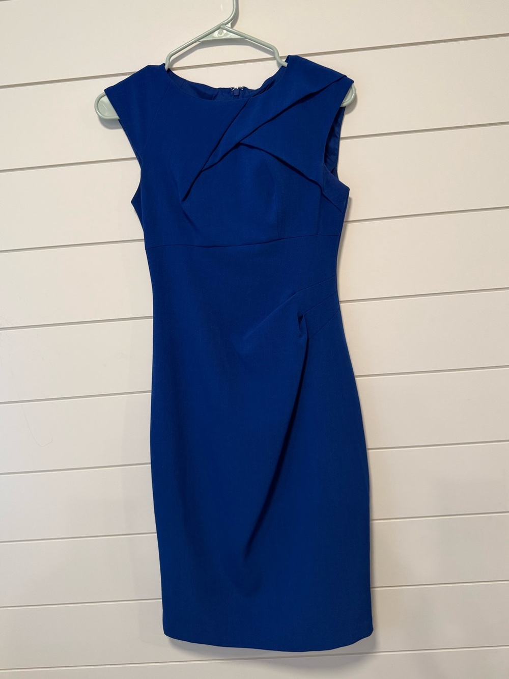 Adrianna Papell Cobalt Blue Sleeveless Sheath cocktail Midi Dress Size 2